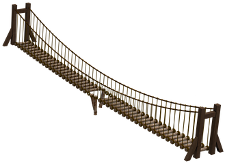 Bridge Wooden Bridge Suspension Bridge Rop - 吊橋 Png (453x340), Png Download