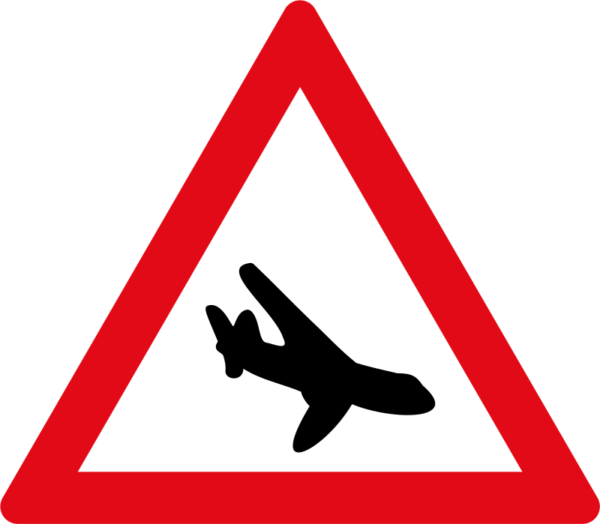 Low Flying Aircraft Sign - Old People Road Sign Uk (600x524), Png Download