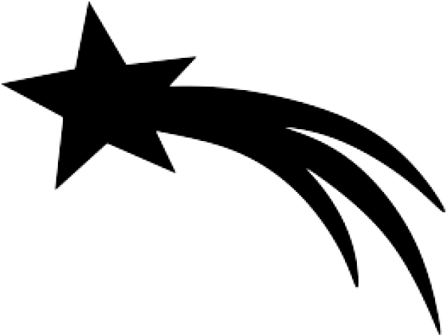 Shooting Star Star Silhouette (640x480), Png Download