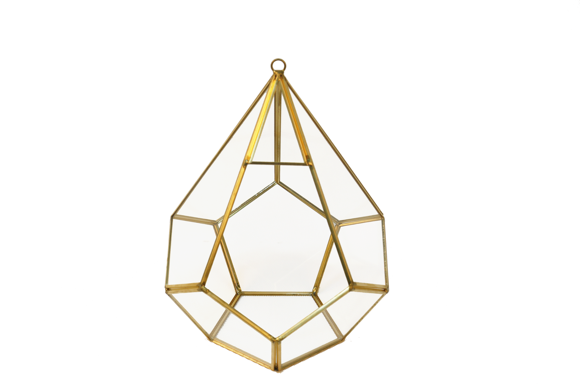 Hanging Diamond Teardrop Shape Gold Plant Terrarium - Plant Terrarium (2000x1333), Png Download