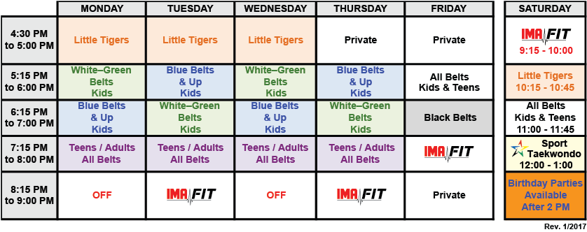 Ima Woodbridge Class Schedule 01 - Classes Schedule (838x332), Png Download