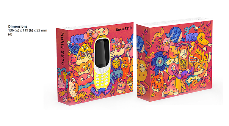 Nokia 3310 Mobile Phone Packaging - Mobile Phone (1200x423), Png Download