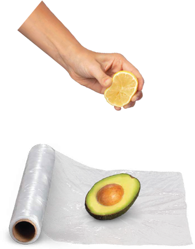 Lemon Being Squeezed On Half Of An Avocado - Avocado (401x513), Png Download