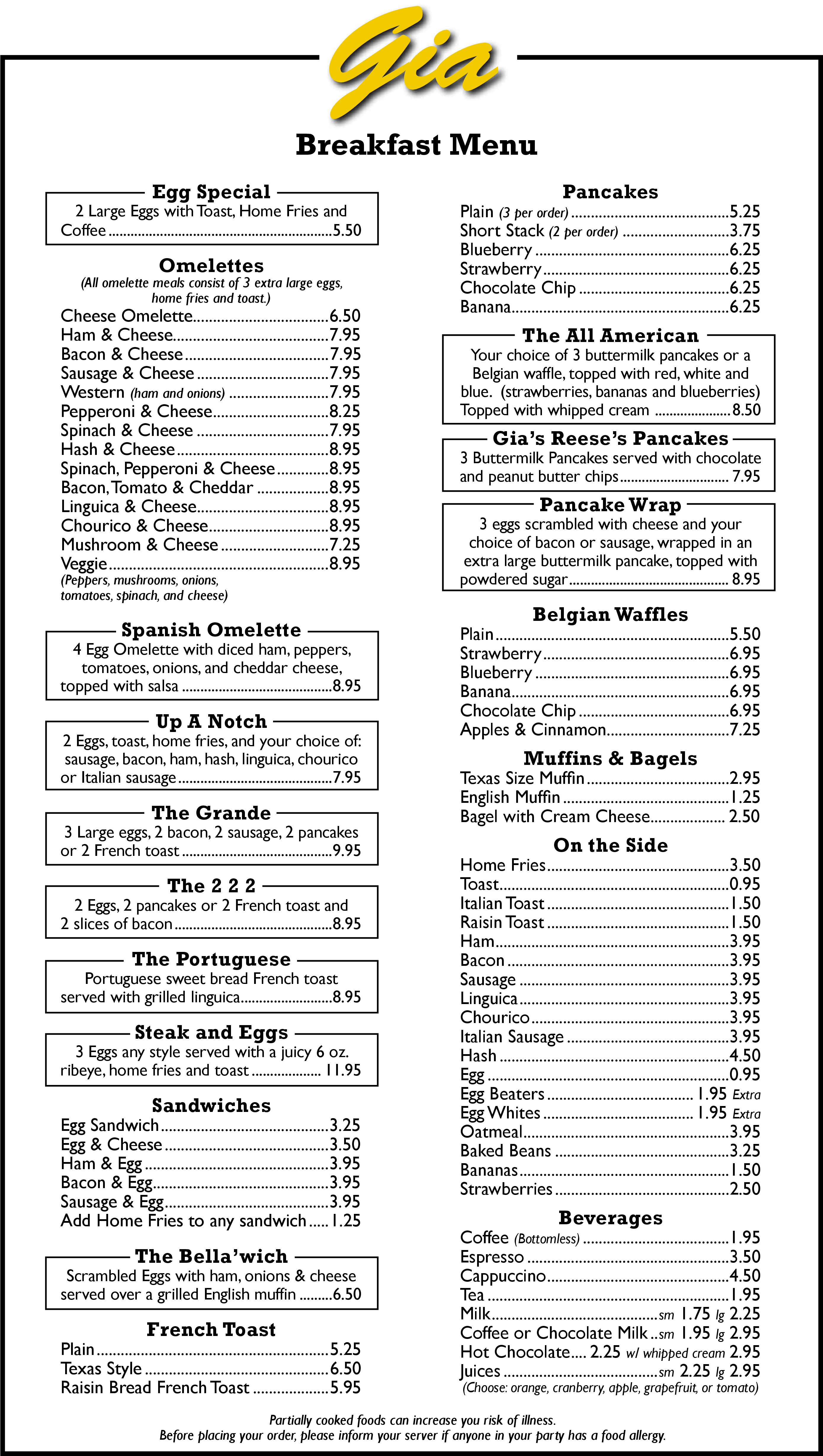 Gia Ristorante Italiano, Uxbridge Menu - Portable Network Graphics (3300x5100), Png Download