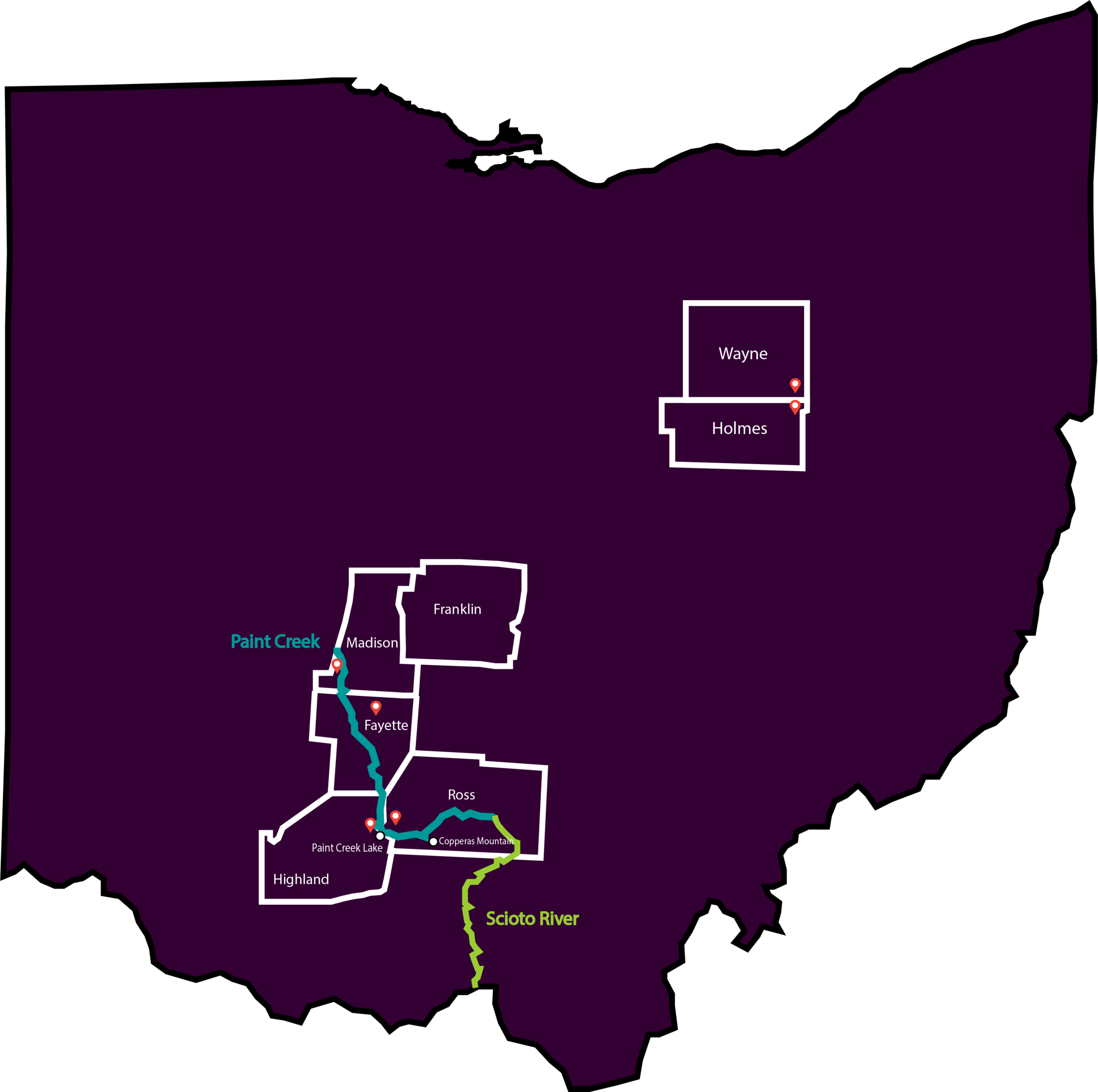 Explore The Map Of The Paint Townships, Labeled By Ohio Senate