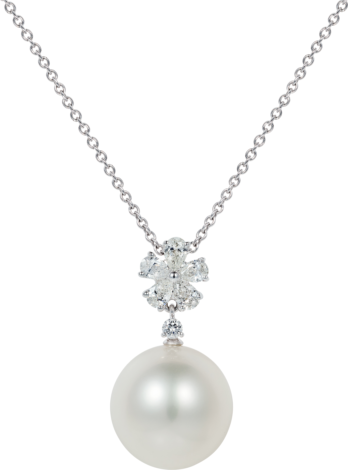 Beauchamp White Pearl And Diamond Pendant - Tahitian Pearl (2240x2240), Png Download