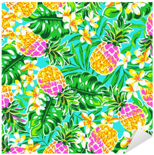 Cute Pineapples ~ Seamless Fashion Print Sticker • - Design (400x400), Png Download