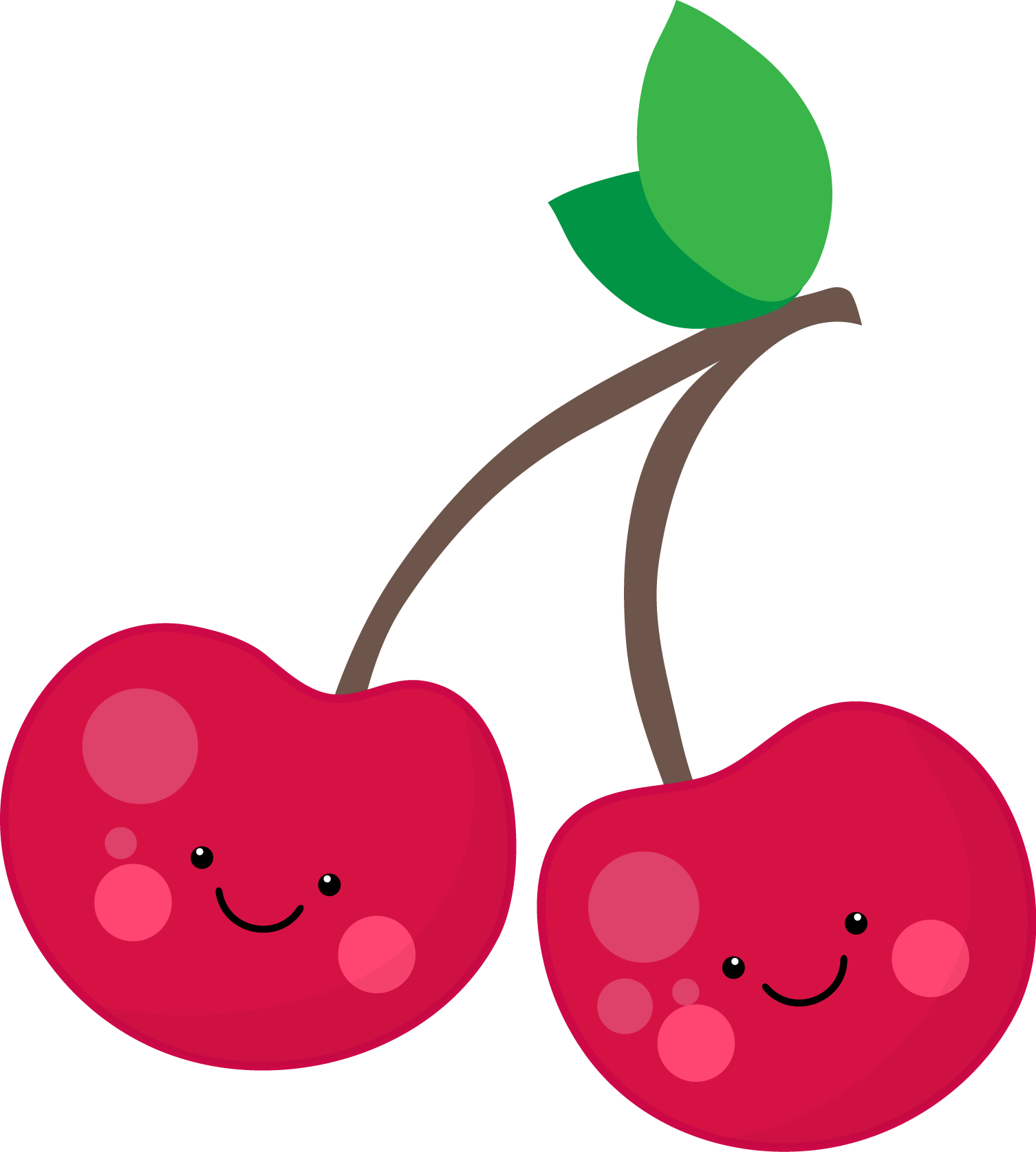 Cute Cherry - Pineapple - Cherry (1506x1674), Png Download