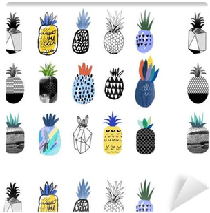 Collection Of Cute Pineapples With Different Textures - Recover Pineapple Iphone 6/6s/7/8 Case - Blue (400x400), Png Download