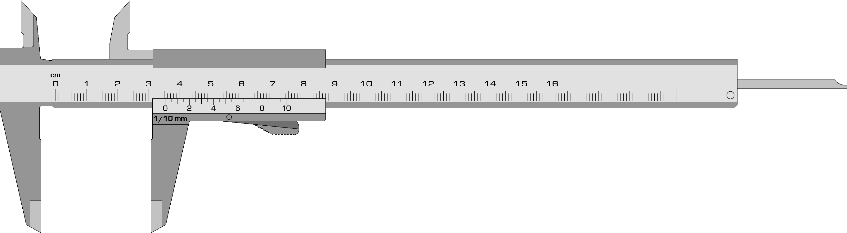 Pied Coulisse - Vernier Calipers (2730x753), Png Download