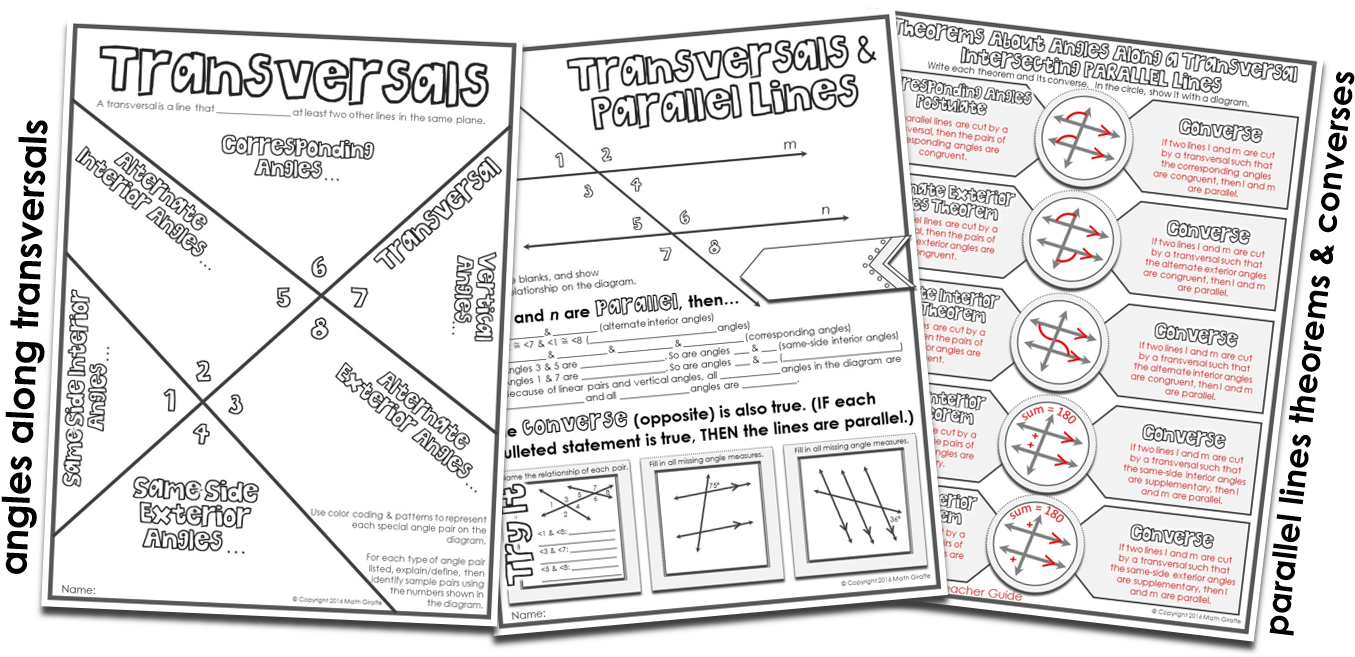 Transversals & Parallel Line Theorems - Transversals And Parallel Lines Math Giraffe (1409x660), Png Download