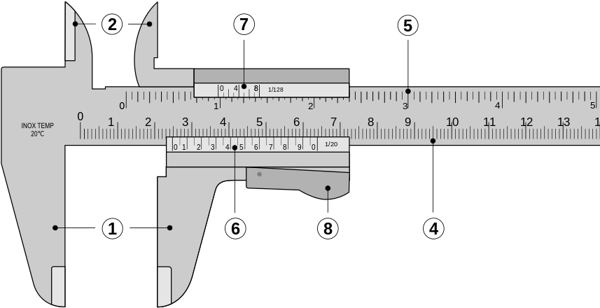 28 Collection Of Vernier Caliper Easy Drawing - Draw The Vernier Calliper (867x455), Png Download