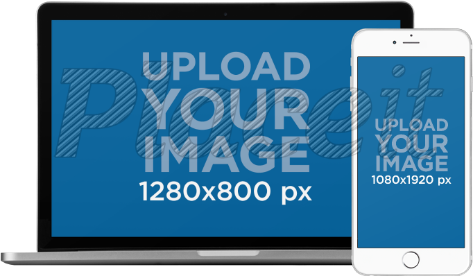 Macbook Pro Png Mockup With A White Iphone 6 In Front - Galaxy Note 9 Gif (750x563), Png Download