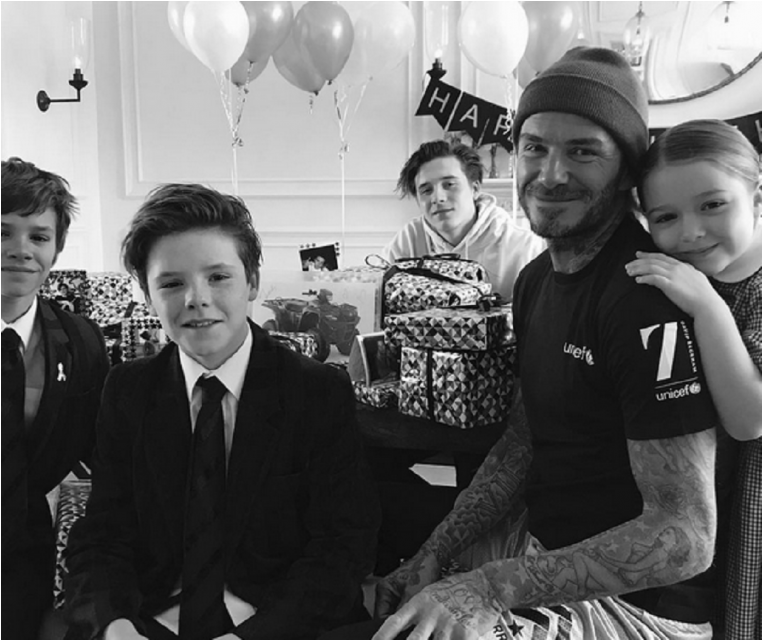 Las Fotos Del Festejo De David Beckham - Victoria Beckham Instagram Family (1140x640), Png Download