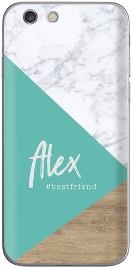 Personalised Woodgrain Iphone Cover - Iphone (500x638), Png Download