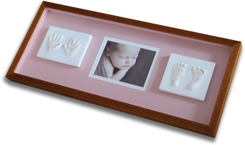 Baby Girl Framed Hands And Feet Impression With Photo - Picture Frame (1024x606), Png Download