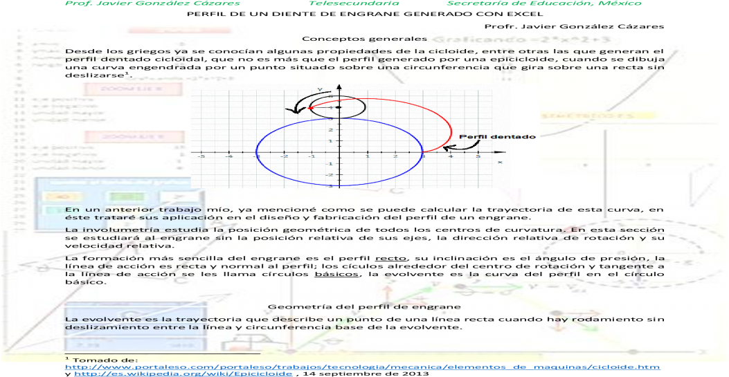 Perfil De Un Diente De Engrane Generado Con Excel Microsoft - Diagram (1200x630), Png Download