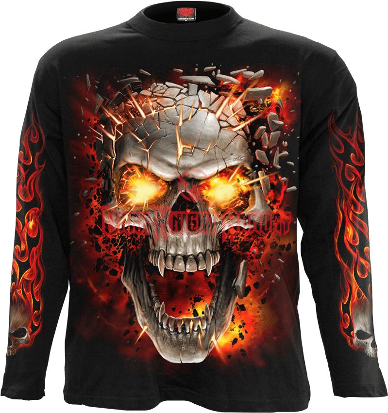 Spiral Skull T Shirt (850x850), Png Download