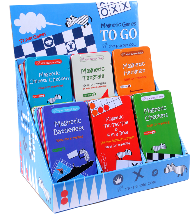 Compact And Chique, A Variety Of 25 Classic Board Games - Purple Cow Magnetic Tangram (1000x750), Png Download
