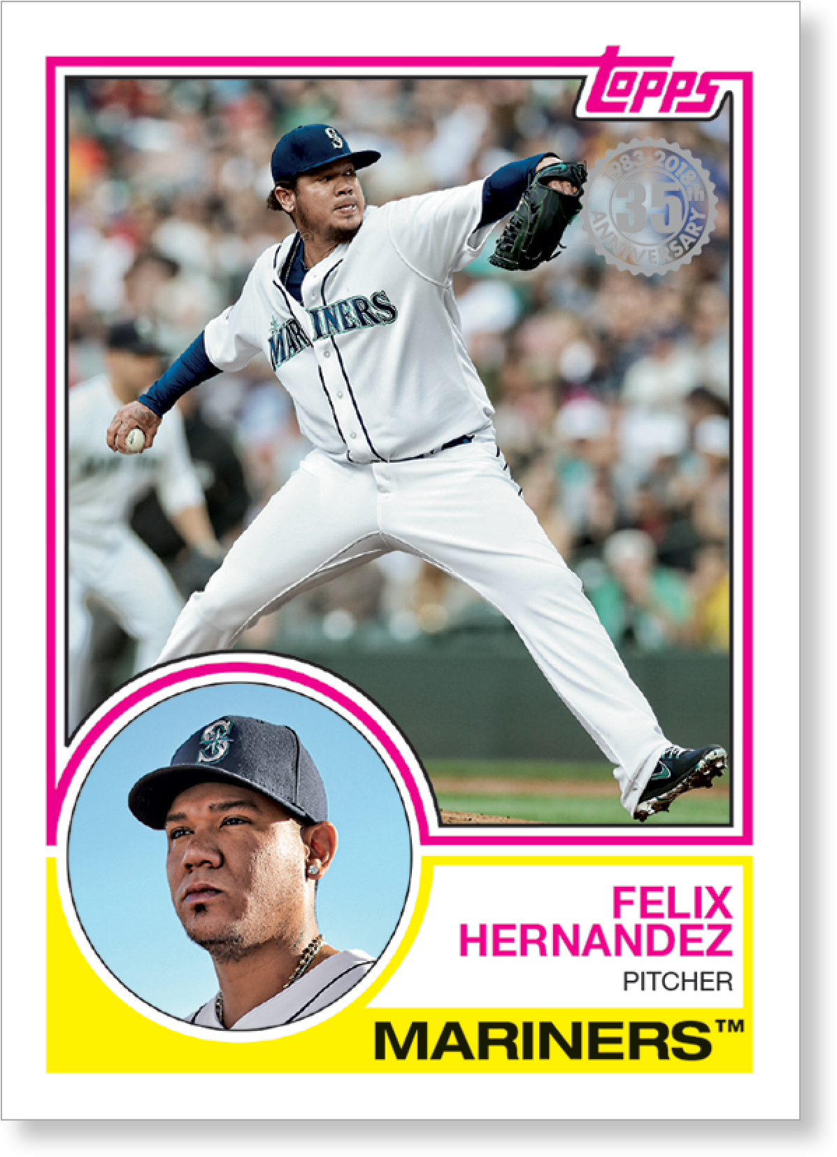 2018 Topps Series 1 Baseball Felix Hernandez 1983 Topps - Topps (2000x2000), Png Download