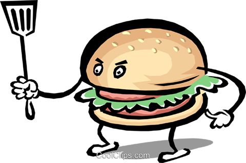 Hamburger Character Royalty Free Vector Clip Art Illustration - Cartoon Burger (480x319), Png Download