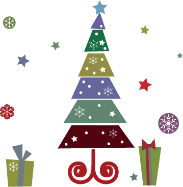 Abstract Christmas Tree Clipart Png Printwallart - Generico - Nleader Los Copos De Nieve De La Manera (359x367), Png Download