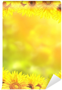 Frame With Bright Yellow Sunflowers Wall Mural • Pixers® - Sunflower (400x400), Png Download