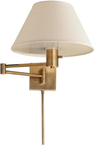 Wall Light Transparent Png - Brass Wall Mounted Swing Arm Light (480x480), Png Download