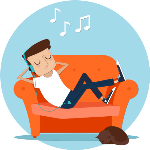 Free Soundcloud Promotion - Listening To Music Illustration Png (500x500), Png Download