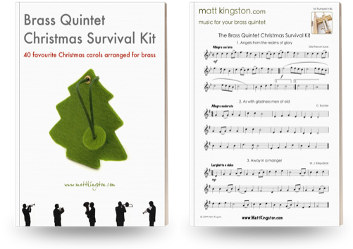 Brass Quintet Christmas Survival Kit - Brass Quintet & Drums Christmas Music (500x365), Png Download