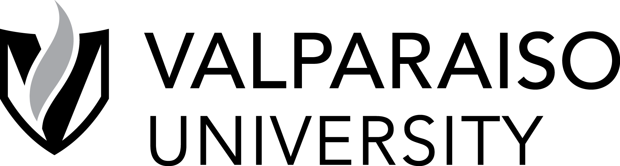 Horizontal Stacked Grayscale, Download - Valparaiso University Logo (2035x546), Png Download