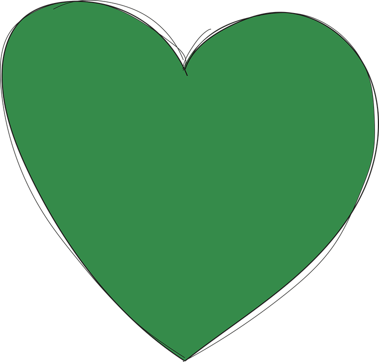 Heart, Green, Love, Drawn By Hand, Form - Coracao Verde Png (754x720), Png Download