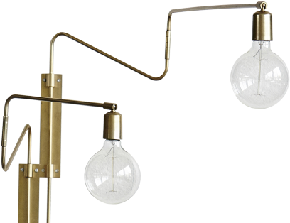 Wall Lamps - House Doctor Cb0212 Swing Wall Lamp 35cm, Brass (600x315), Png Download