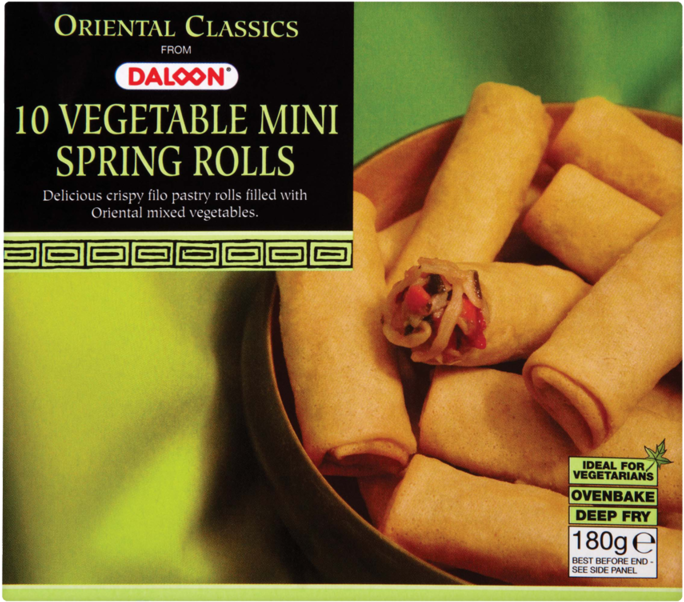 Daloon Mini Veg Spring Rolls 180g - Daloon Vegetable Spring Rolls (800x800), Png Download