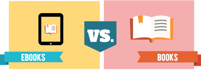 Books Vs Ebooks (703x246), Png Download