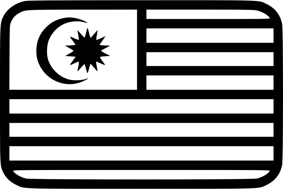 Malaysia Flag - - Black And White Malaysia Flag (980x654), Png Download