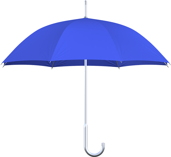 Aluminum Frame Royal Blue Umbrella Side View - Umbrella Side View (600x553), Png Download