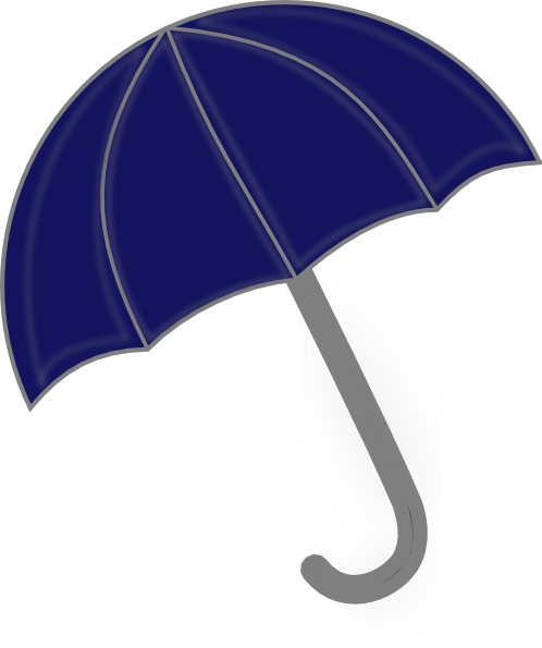 Blue Umbrella Clip Art - Blue Umbrella Clipart (498x595), Png Download