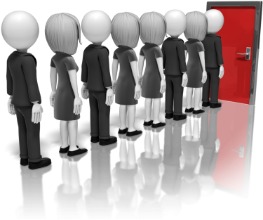 Business People Line Door 800 Clr - Students Lining Up At The Door (400x325), Png Download