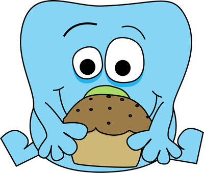 Monster With A Muffin - Cartoon Muffin Monster (400x340), Png Download