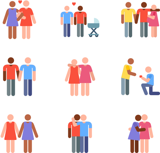 Homosexual Couples Pictograms - Icon (600x564), Png Download