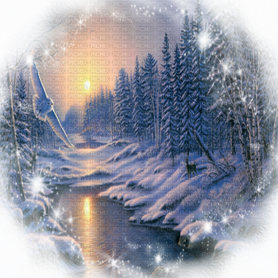 Winter Landscape Paysage Hiver - Adarl Diy Oil Painting Paint By Number Kit Image Drawing (400x400), Png Download