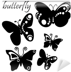 Tattoo Illustration Black And White Butterflies Wall - Butterfly (400x400), Png Download