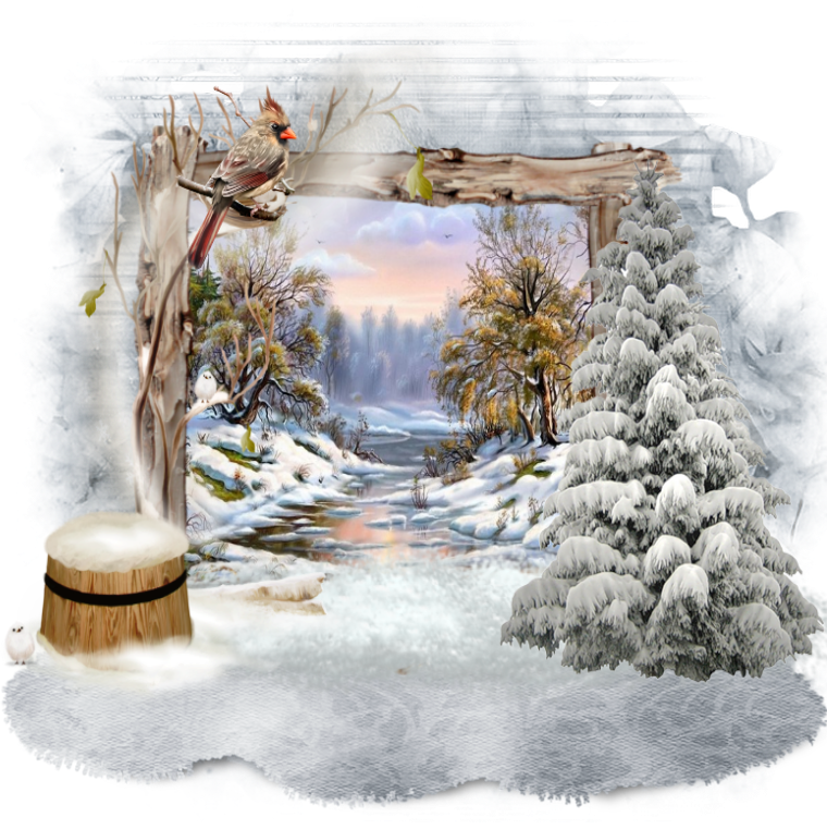 Winter Landscapes - Tubes Paysages De Noel (760x761), Png Download