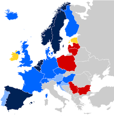 Europe Map - Article 13 Votes By Country (400x396), Png Download