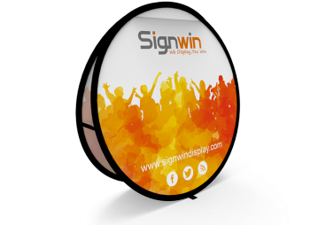 Large Circular Pop Up A-frame Banner Stand - Banner (367x367), Png Download