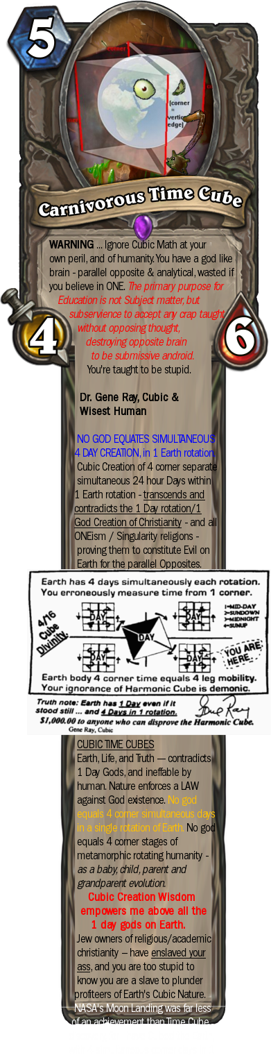 4 Day Cube Disproves 1 Day God - Time Cube (391x1520), Png Download