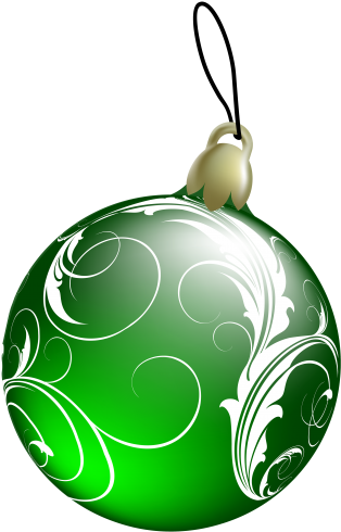 Beautiful Green Christmas Ball Png Clipart - 3d Christmas Ornaments Png (327x500), Png Download