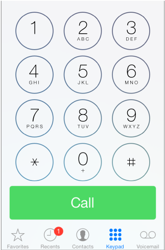 The Phone Keypad With The Row Of Tabs Along The Bottom - Phone Keypad For Iphone (582x489), Png Download