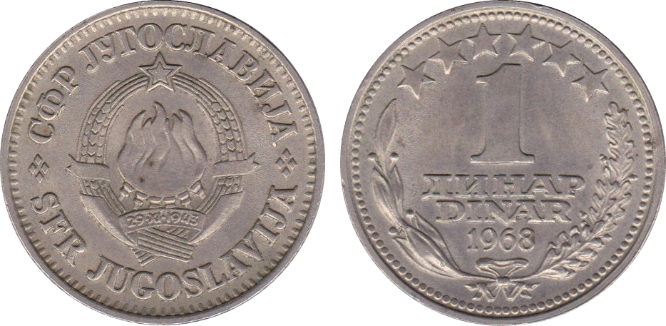 Yugoslavia 1 Dinar 1968 - 1959 Great Britain Half Penny Coin (934x457), Png Download